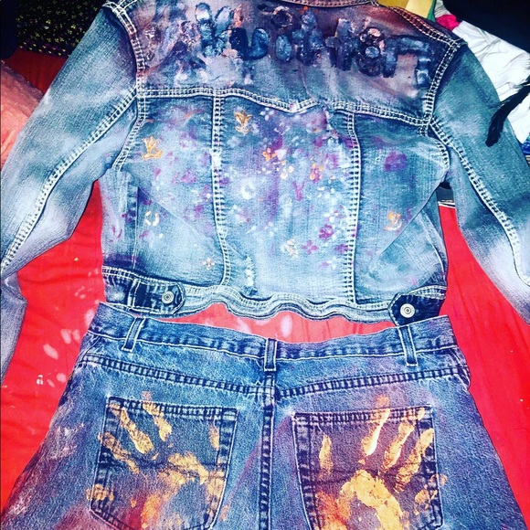 Custom painted Jean jacket set - Picture 2 of 2